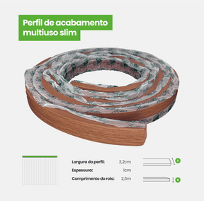 Perfil de Acabamento Autocolante | Linha Madeto-Meu-Rodape--