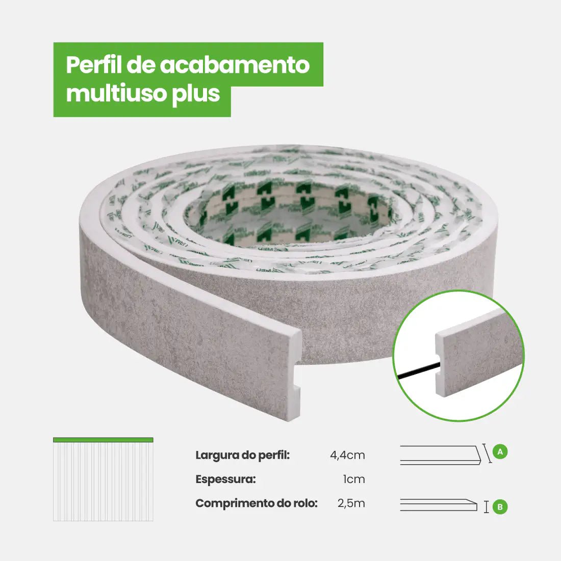 Perfil de Acabamento Autocolante | Linha Urban+-Meu-Rodape--