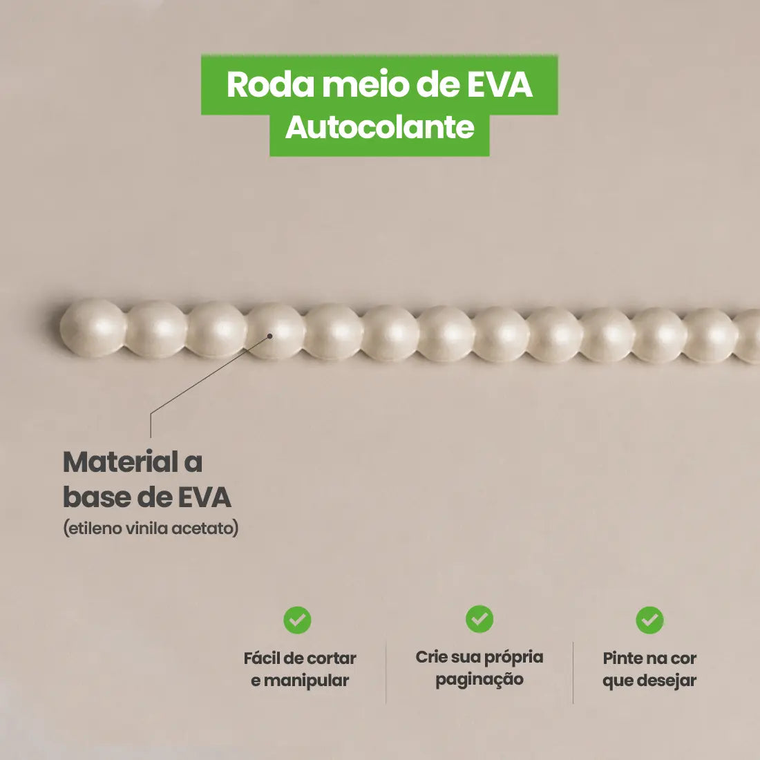 Rodameio Pérola em EVA Autocolante