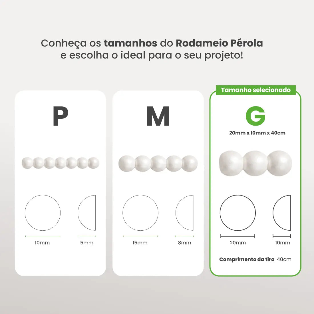 Rodameio Pérola em EVA Autocolante