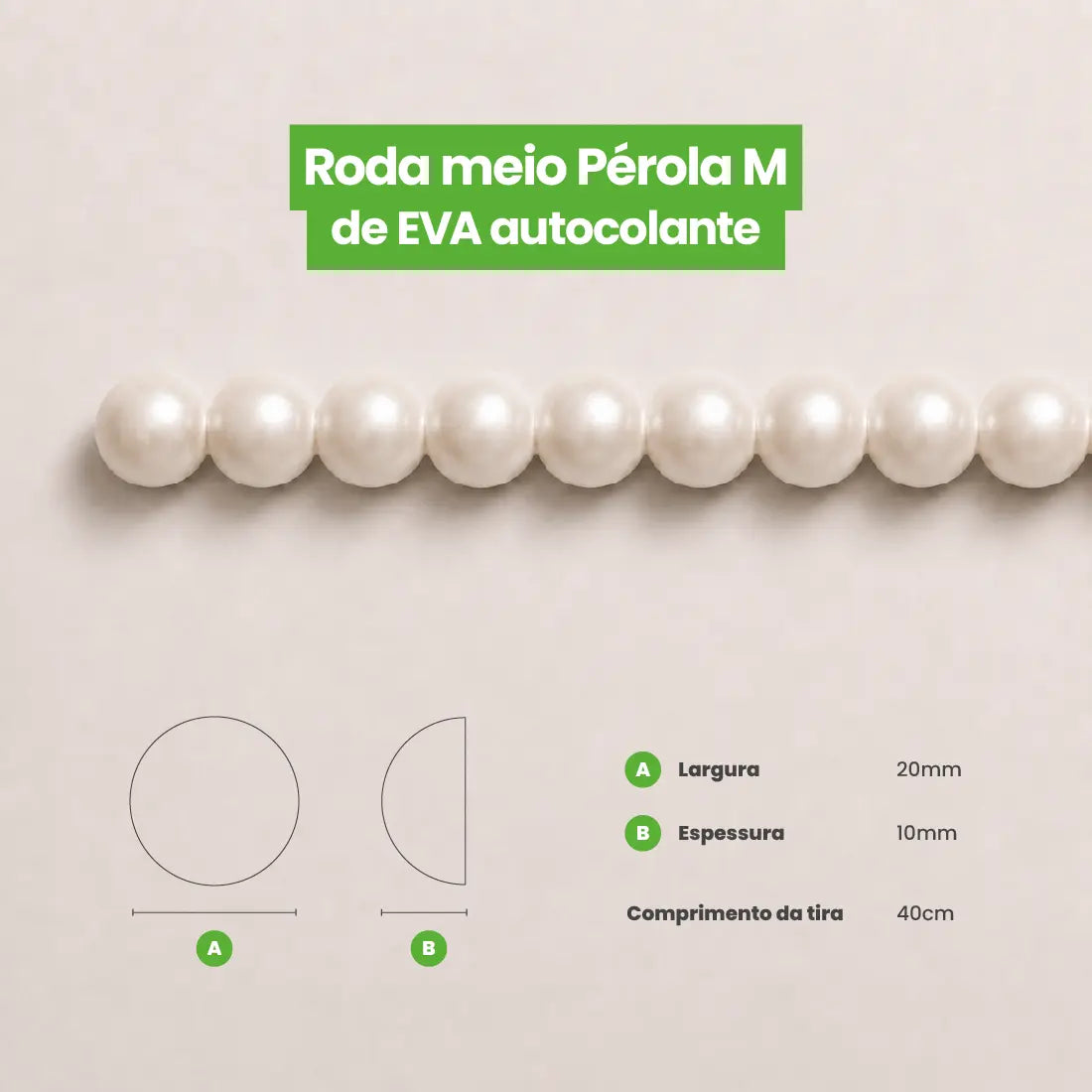 Rodameio Pérola em EVA Autocolante
