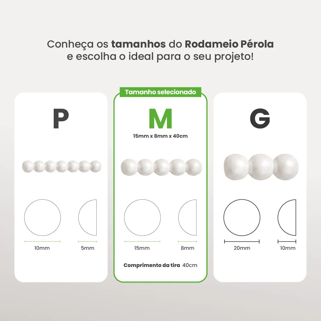 Rodameio Pérola em EVA Autocolante