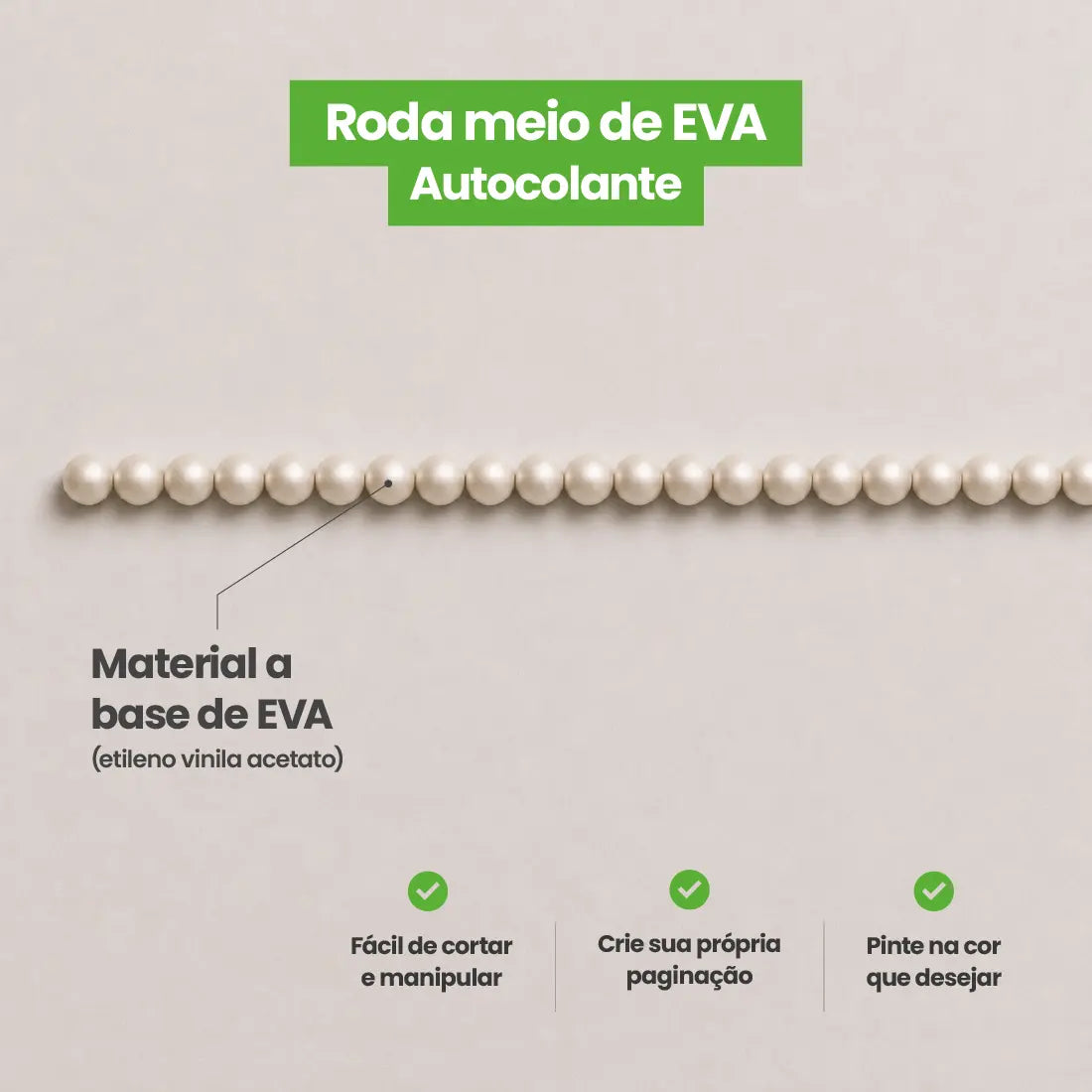 Rodameio Pérola em EVA Autocolante