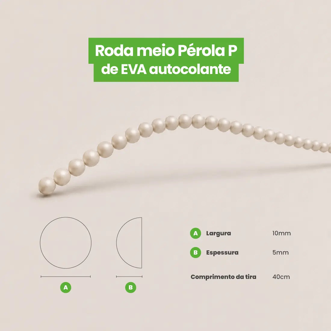 Rodameio Pérola em EVA Autocolante