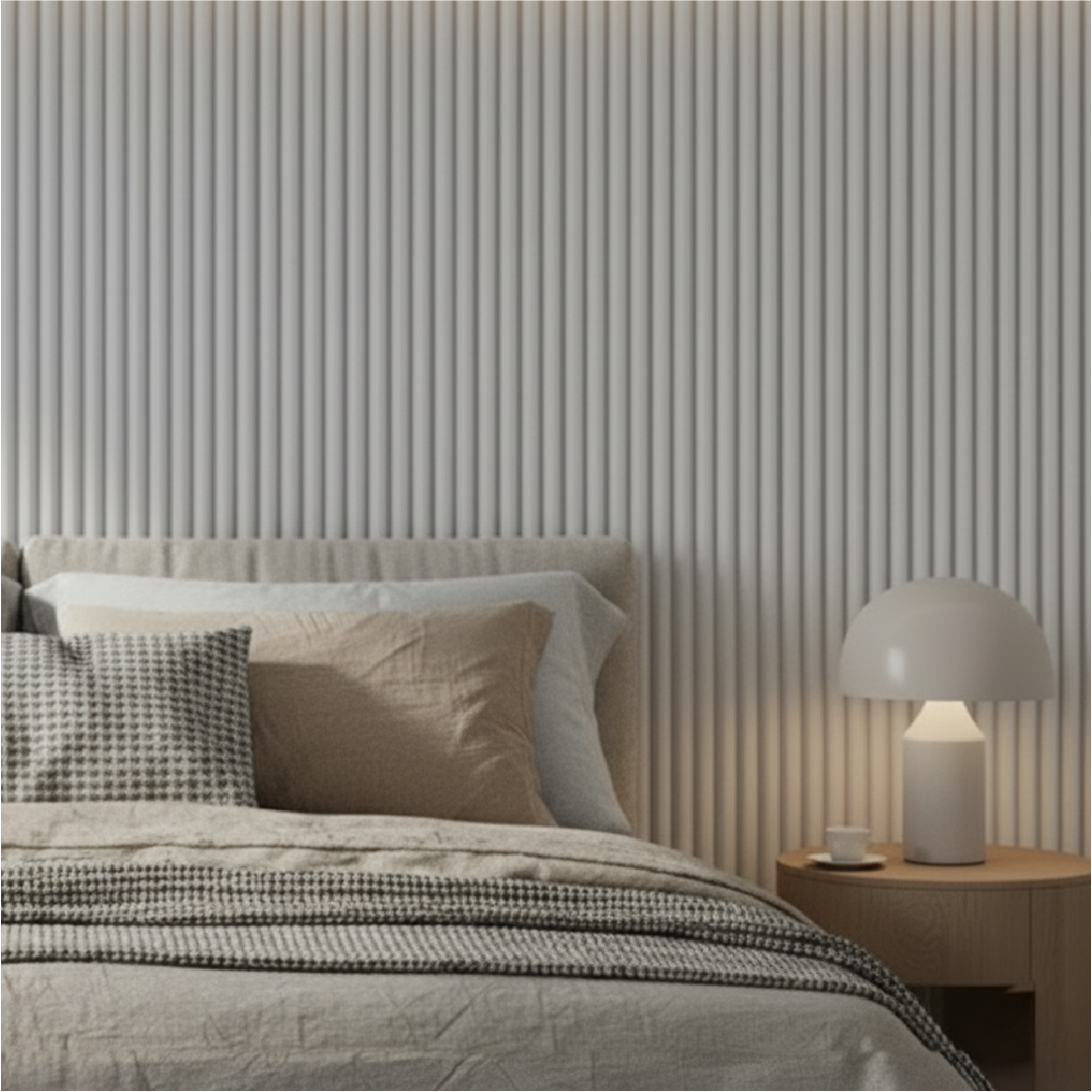 Painel Ripado Autocolante de EVA Branco | Linha POP