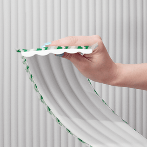 Painel Ripado Autocolante de EVA Branco | Linha POP - Meu Rodapé