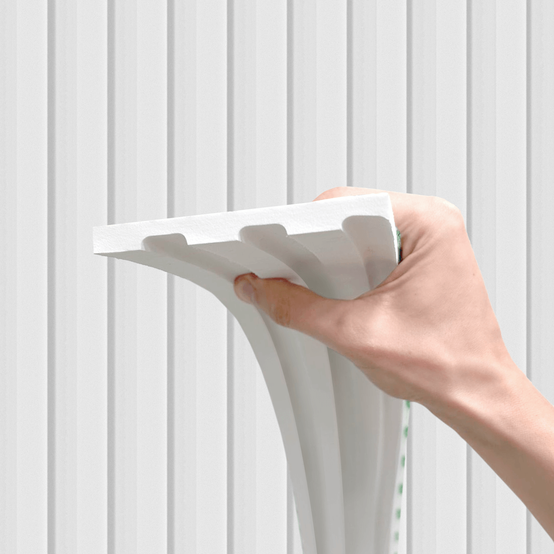 Painel Ripado Autocolante de EVA Branco | Linha POP - Meu Rodapé