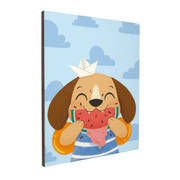 Quadro Decorativo Cachorro Comendo Melancia | Luana Estela - Meu Rodapé