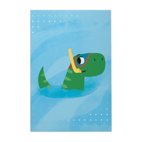 Quadro Decorativo Dino Mergulhando | Luana Estela - Meu Rodapé