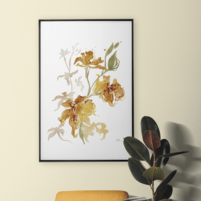 Quadro Decorativo Orquídea Laranja | Thaís Mota - Meu Rodapé