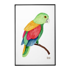 Quadro Decorativo Papagaio Bordado | Camila Pasinato - Meu Rodapé