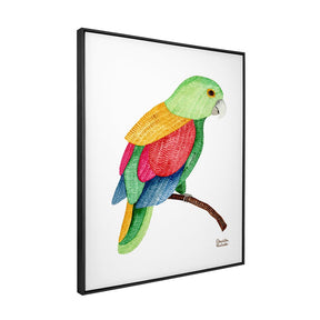 Quadro Decorativo Papagaio Bordado | Camila Pasinato - Meu Rodapé