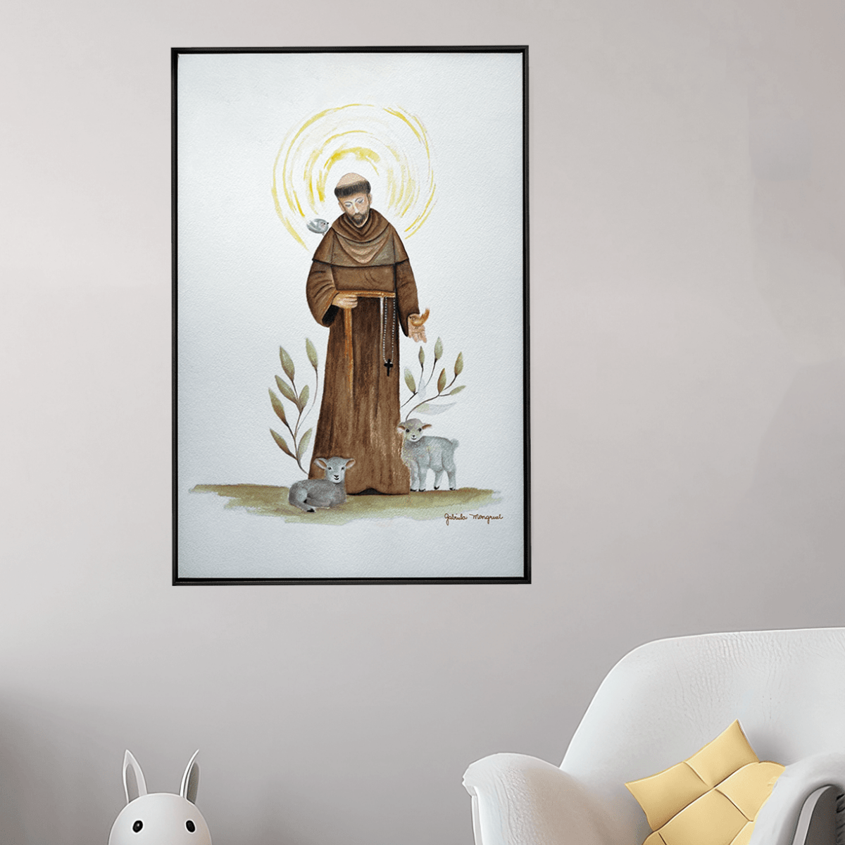 Quadro Decorativo Proteção - São Francisco de Assis | Gabriela Mongruel - Meu Rodapé