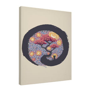 Quadro Decorativo Sumie Starry Night Cat | Tobias Fonseca - Meu Rodapé
