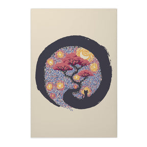 Quadro Decorativo Sumie Starry Night Cat | Tobias Fonseca - Meu Rodapé