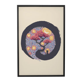 Quadro Decorativo Sumie Starry Night Cat | Tobias Fonseca - Meu Rodapé