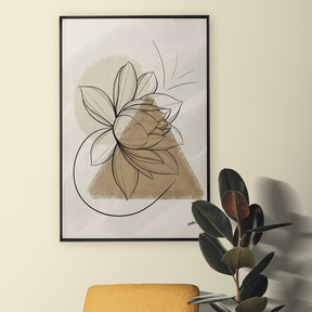 Quadro Decorativo Tríade Bege | BiBox - Meu Rodapé