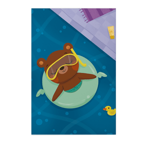 Quadro Decorativo Urso na Piscina | Luana Estela - Meu Rodapé