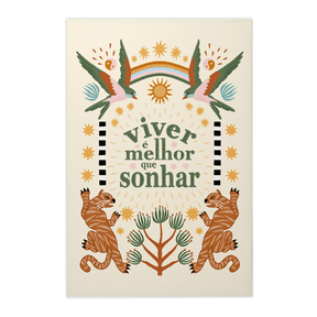 Quadro Decorativo Viver é Melhor que Sonhar | Camila Sant’Anna - Meu Rodapé