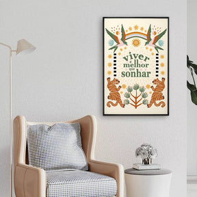 Quadro Decorativo Viver é Melhor que Sonhar | Camila Sant’Anna - Meu Rodapé