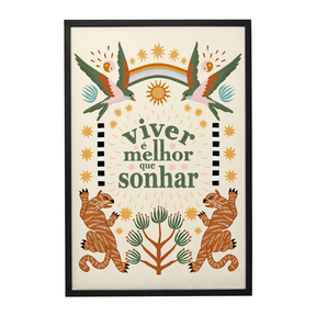 Quadro Decorativo Viver é Melhor que Sonhar | Camila Sant’Anna - Meu Rodapé