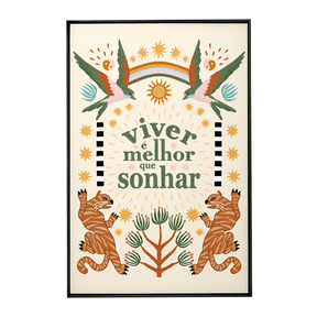 Quadro Decorativo Viver é Melhor que Sonhar | Camila Sant’Anna - Meu Rodapé