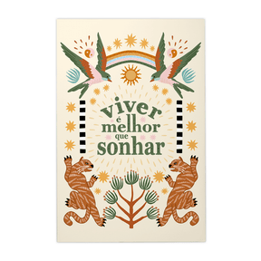 Quadro Decorativo Viver é Melhor que Sonhar | Camila Sant’Anna - Meu Rodapé