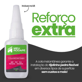 Revestimento Tijolinho Autocolante em Pedra Flexível-Meu-Rodape--