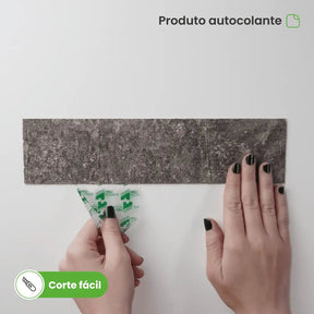 Revestimento Tijolinho Autocolante em Pedra Flexível-Meu-Rodape--