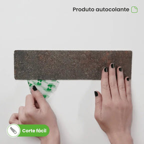 Revestimento Tijolinho Autocolante em Pedra Flexível-Meu-Rodape--