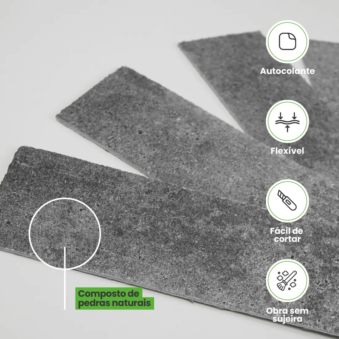 Revestimento Tijolinho Autocolante em Pedra Flexível - Meu Rodapé