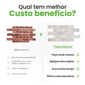 Revestimento Tijolinho Autocolante em Pedra Flexível - Meu Rodapé