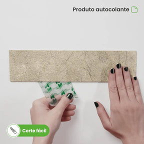 Revestimento Tijolinho Autocolante em Pedra Flexível-Meu-Rodape--