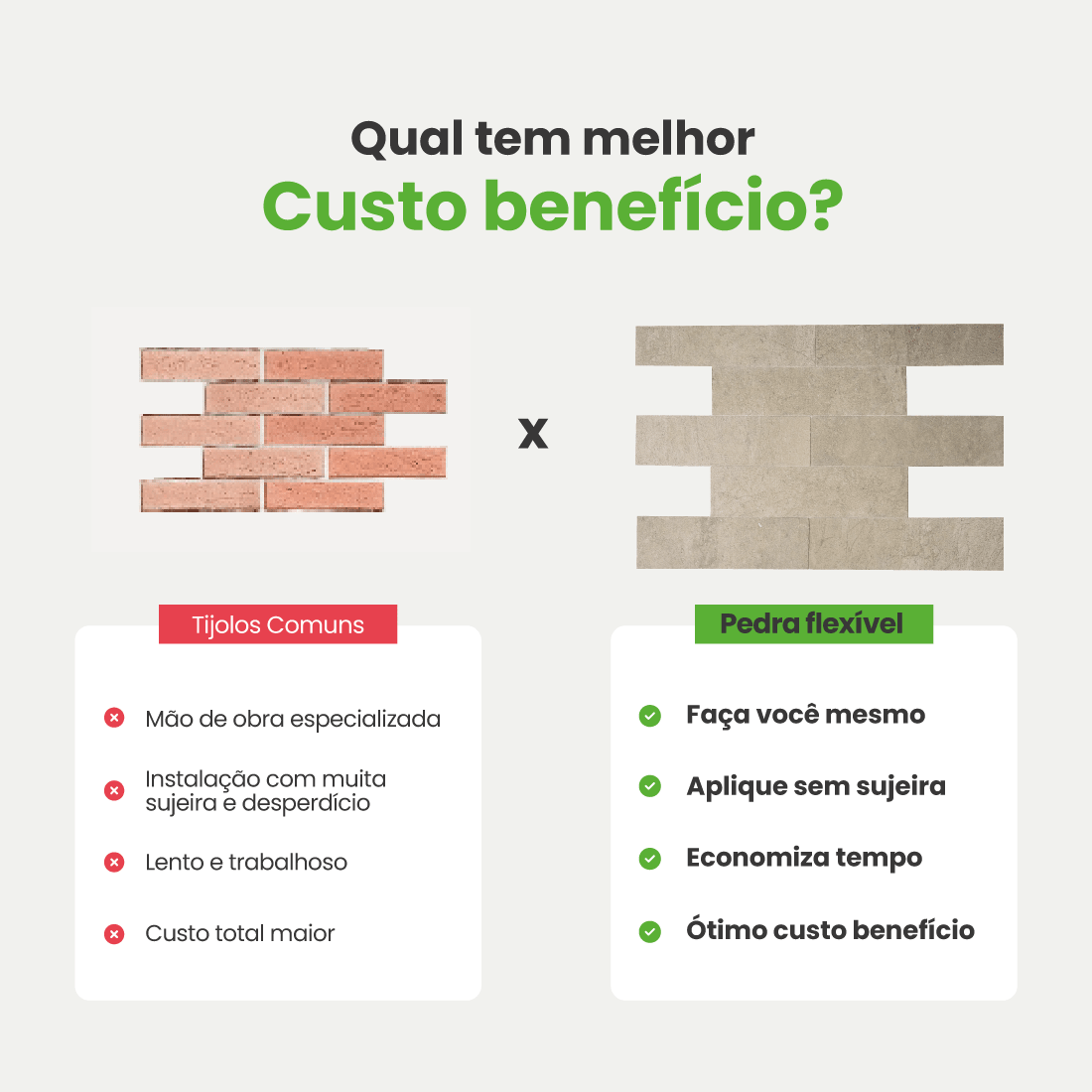 Revestimento Tijolinho Autocolante em Pedra Flexível - Meu Rodapé