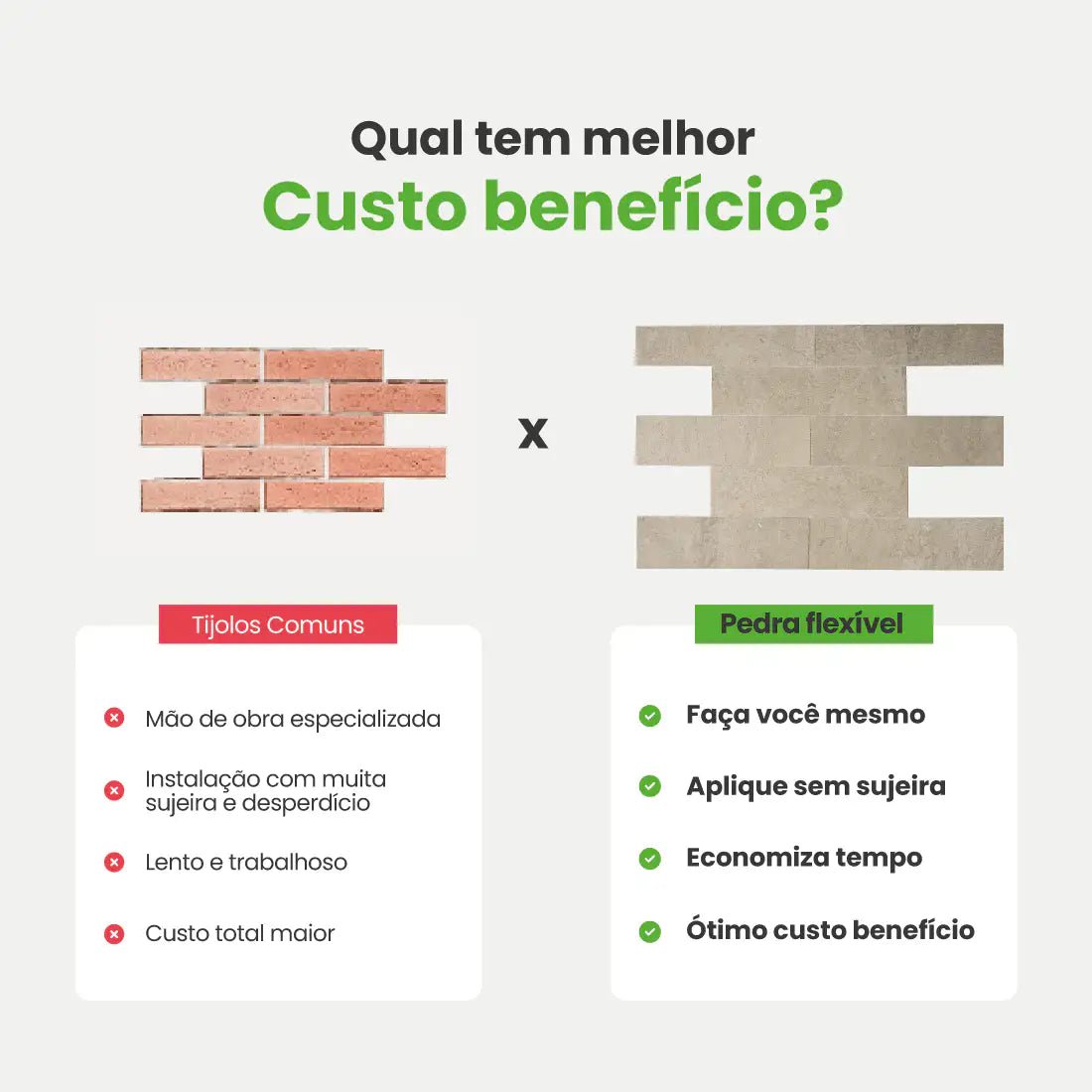 Revestimento Tijolinho Autocolante em Pedra Flexível-Meu-Rodape--