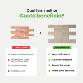 Revestimento Tijolinho Autocolante em Pedra Flexível-Meu-Rodape--