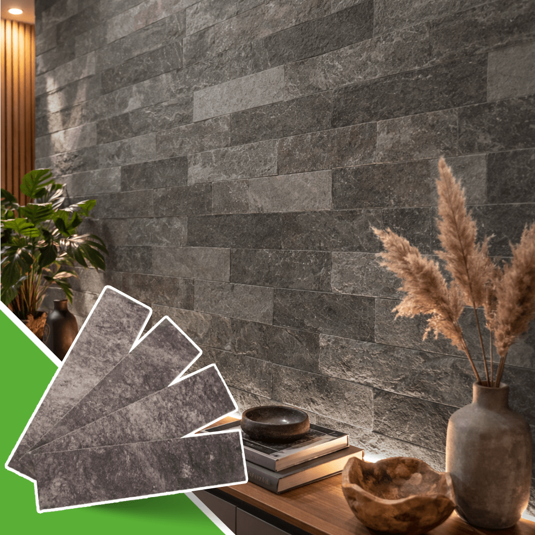 Revestimento Tijolinho Autocolante em Pedra Flexível - Meu Rodapé