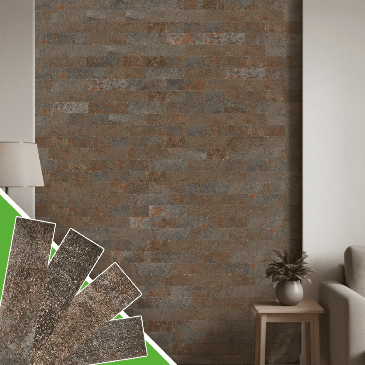 Revestimento Tijolinho Autocolante em Pedra Flexível - Meu Rodapé