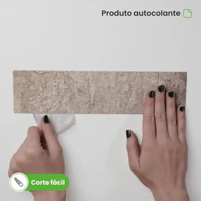 Revestimento Tijolinho Autocolante em Pedra Flexível-Meu-Rodape--