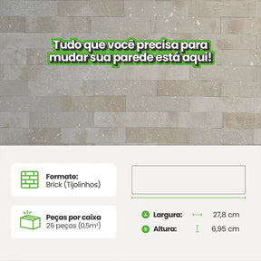 Revestimento Tijolinho Autocolante em Pedra Flexível-Meu-Rodape--