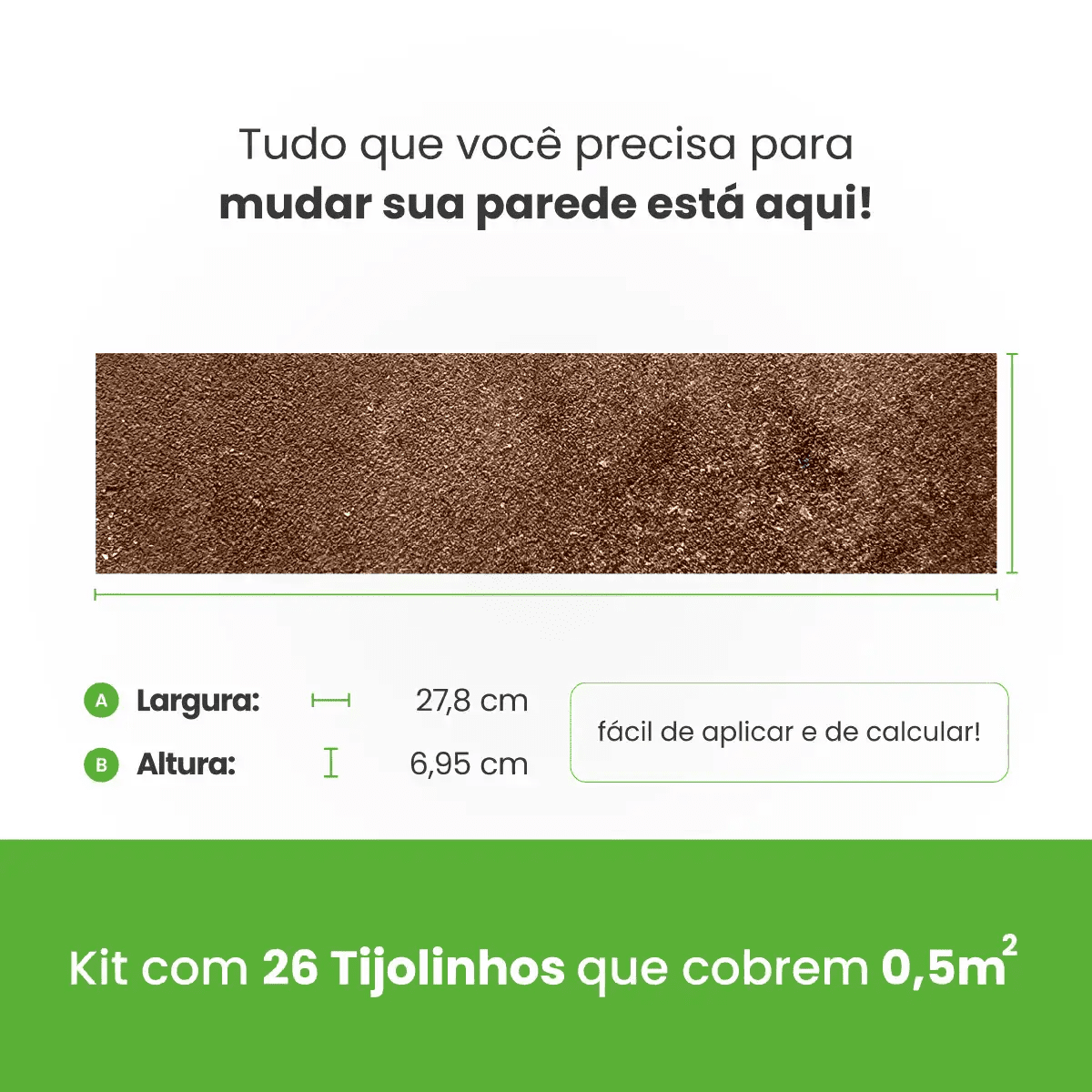 Revestimento Tijolinho Autocolante em Pedra Flexível-Meu-Rodape--