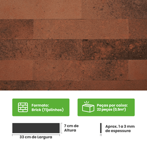 Revestimento Tijolinho Autocolante em Pedra Flexível - Meu Rodapé