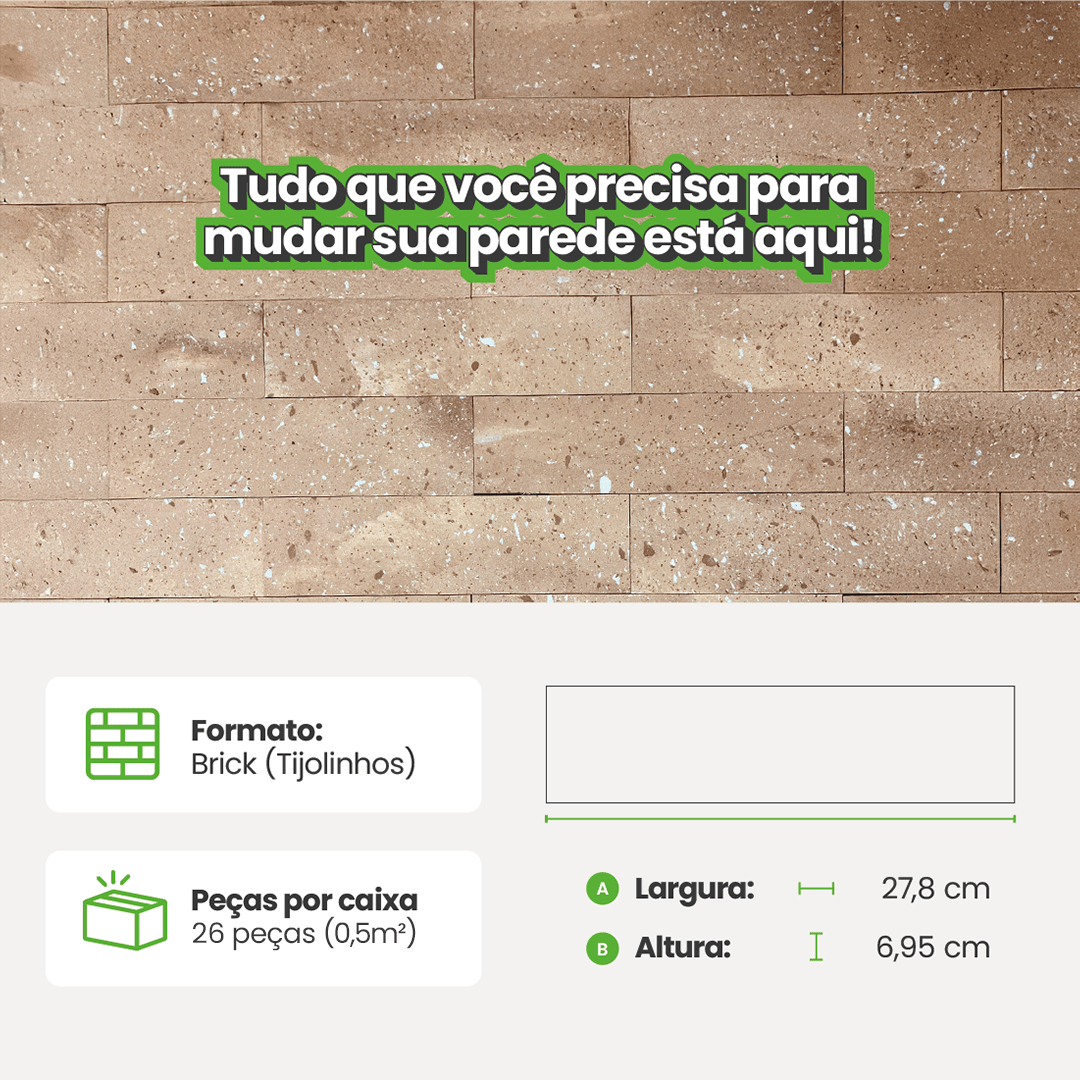 Revestimento Tijolinho Autocolante em Pedra Flexível - Meu Rodapé