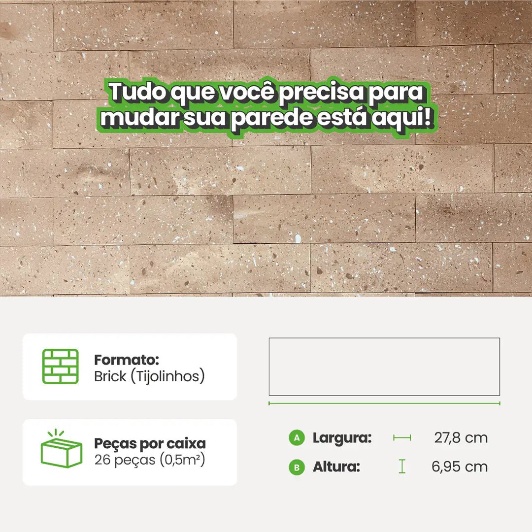 Revestimento Tijolinho Autocolante em Pedra Flexível-Meu-Rodape--
