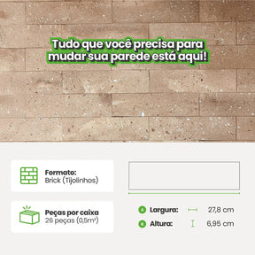 Revestimento Tijolinho Autocolante em Pedra Flexível-Meu-Rodape--