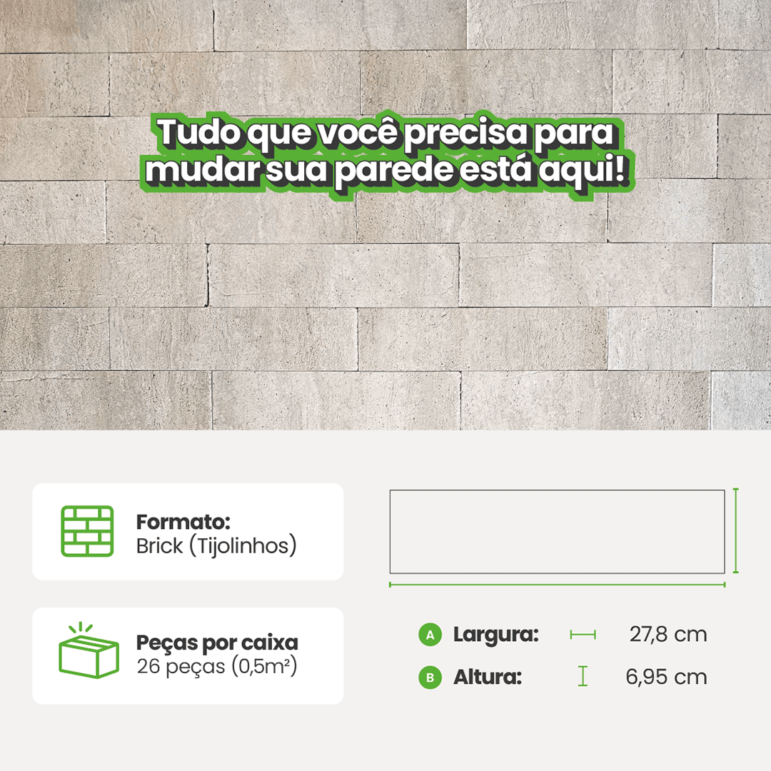 Revestimento Tijolinho Autocolante em Pedra Flexível - Meu Rodapé