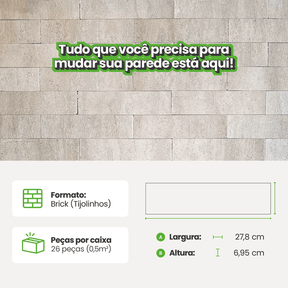 Revestimento Tijolinho Autocolante em Pedra Flexível - Meu Rodapé