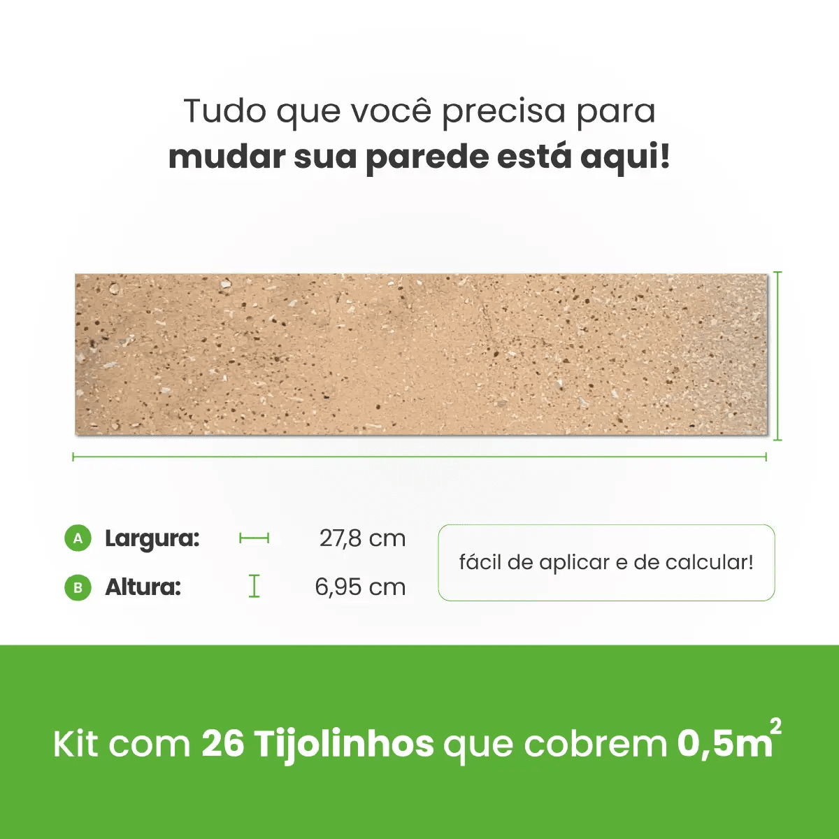 Revestimento Tijolinho Autocolante em Pedra Flexível - Meu Rodapé