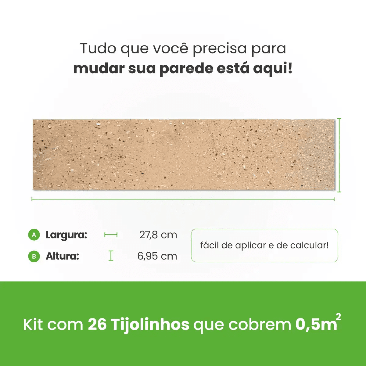 Revestimento Tijolinho Autocolante em Pedra Flexível-Meu-Rodape--