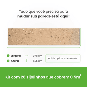 Revestimento Tijolinho Autocolante em Pedra Flexível-Meu-Rodape--